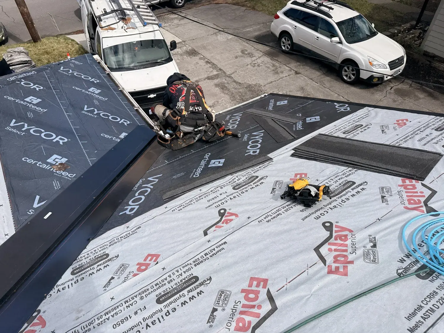 Synthetic underlayment, ice-and-water membrane and valley metal